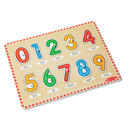 Melissa & Doug Lift & See Numbers Wooden Peg Puzzl
