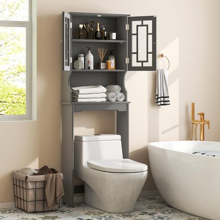 Byroce Toilet Storage Cabinet, Large, Grey