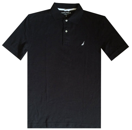 NAUTICA Men Classic Fit Polo Pique T-Shirt (L, Bla