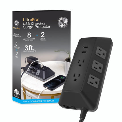 GE UltraPro 8-Outlet Surge Protector with USB Port