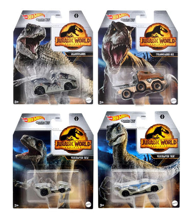 Hot Wheels Jurassic World Character Cars Set of 4