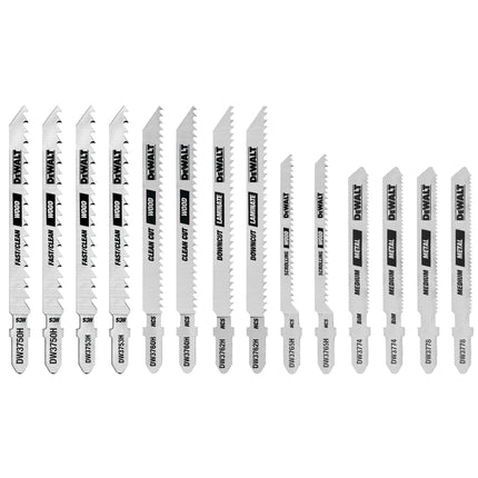 DEWALT Jigsaw Blades Set with Case, T-Shank, 14-Pi