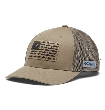 Columbia Unisex's PFG Fish Flag Mesh Ball Cap-High