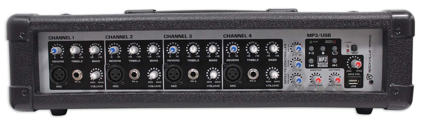 Rockville RPM45 2400w Powered 4 Channel Mixer/Ampl