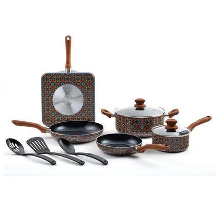 IMUSA 10pc Mexican Talavera Design Cookware Set wi