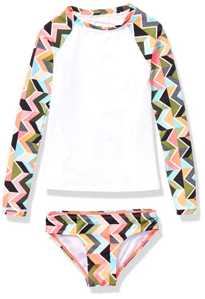 Kanu Surf Girls' Long Sleeve Rashguard UPF 50+ Two