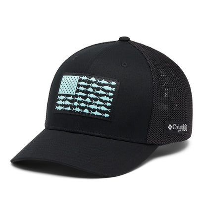 Columbia Unisex PFG Fish Flag Mesh Ball Cap, Black