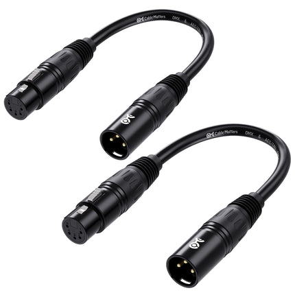Cable Matters 2-Pack 3 Pin to 5 Pin DMX Lighting C