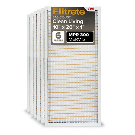Filtrete 10x20x1 Air Filter, MPR 300, MERV 5, Clea