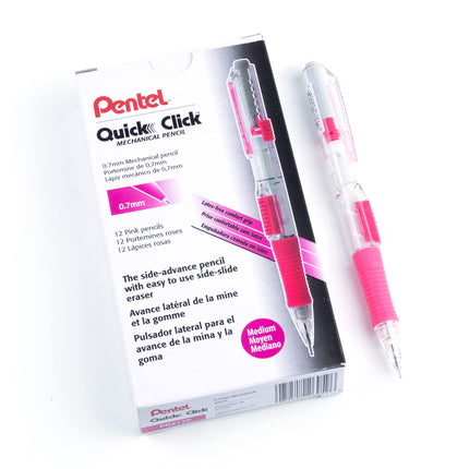Pentel QUICK CLICK Mechanical Pencil (0.7mm), Pink