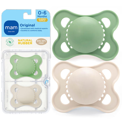 MAM Original Latex Pacifiers, Binky Pacifier for 0