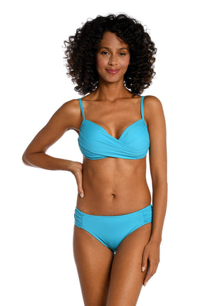 La Blanca Over The Shoulder Wrap Bikini Swimsuit T