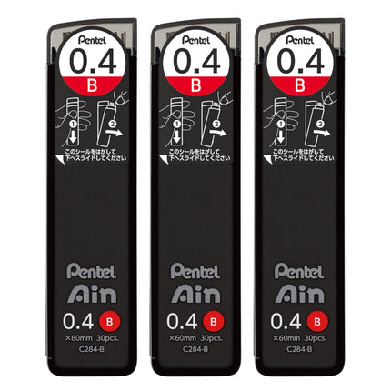 Pentel Ain AMZ-XC284B3P Mechanical Lead, 0.02 inch
