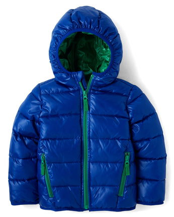 Gymboree Boys' and Toddler Puffer Jacket, Navy Pie