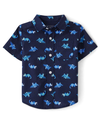 The Children's Place Baby Boys Poplin Short Sleeve