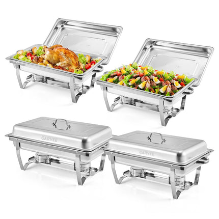 Garvee Chafing Dishes for Buffet Set of 4, 8Qt Sta