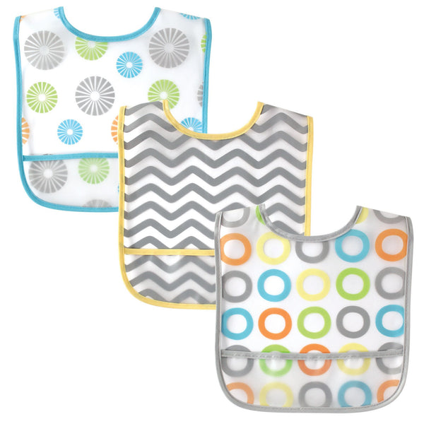 Luvable Friends Unisex Baby Waterproof PEVA Bibs,
