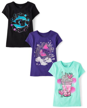 The Children's Place Girls Unicorns,Butterfly Shor