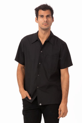 Chef Works Men's Utility Cook Shirt, Black, XS