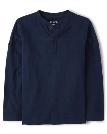 The Children's Place Boys' Long Sleeve Rolled Cuff