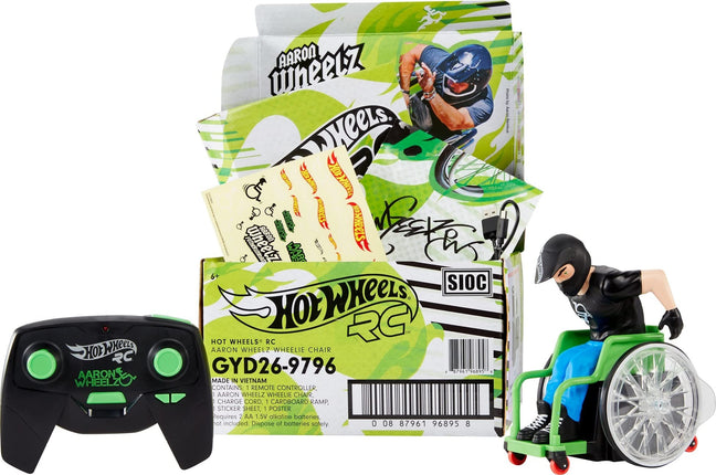 Hot Wheels RC Aaron Wheelz Wheelie Chair, Remote-C