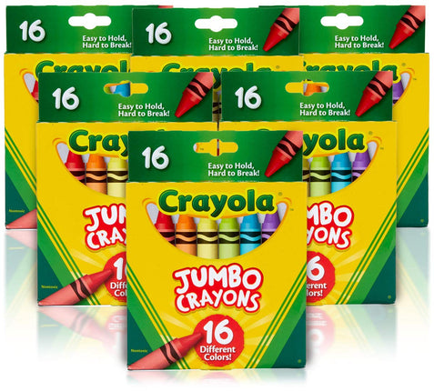 Crayola Jumbo Crayons Bulk, 6 Sets of 16 Large Cra