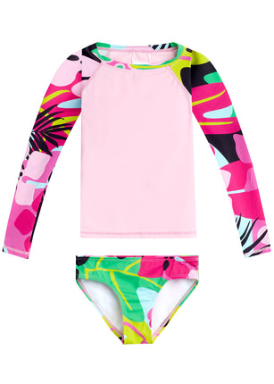 Kanu Surf Girls' Long Sleeve Rashguard UPF 50+ Two