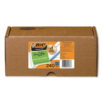BIC GSM240BE Round Stic Xtra Life Stick Ballpoint