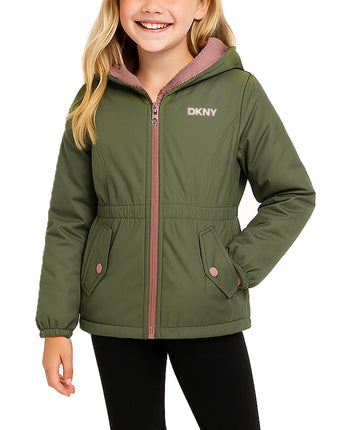 DKNY Girls Fleece Jacket - Polar Fleece Lined Midw