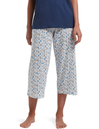 HUE Women's Basic Printed Knit Capri Pajama Sleep