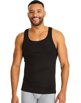 Hanes Ultimate Men's Dyed Tank Grey Underwear, Bla