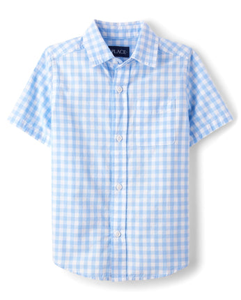 The Children's Place Boys' Short Sleeve Poplin But