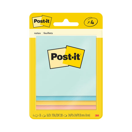 Post-it Notes, 3x3 in, 4 Pads, America's #1 Favori