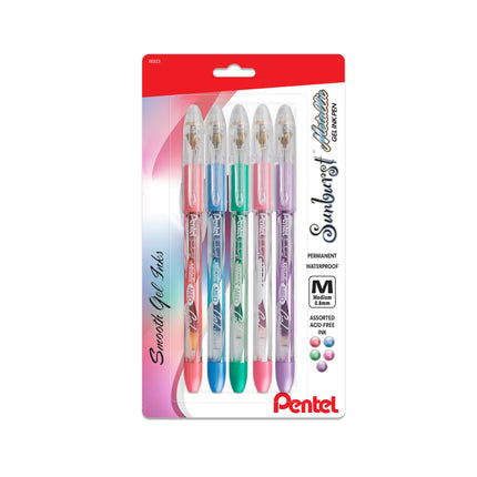 Pentel Sunburst Metallic Gel Pen, Medium Line, Per