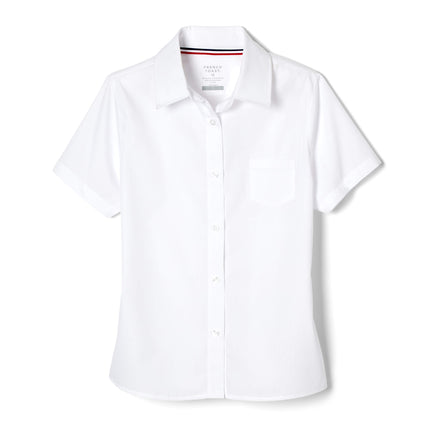 French Toast Girls' Short Sleeve Pocket Shirt, Whi