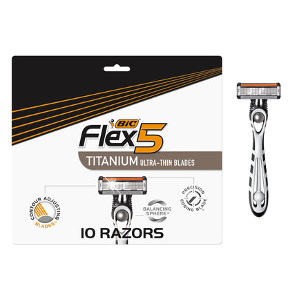 BIC Flex 5 Titanium 5-Blade Disposable Razor for M