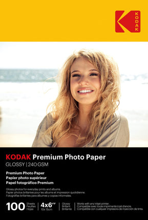 Kodak photo paper 4 x 6 glossy, 100 count 66 lb -
