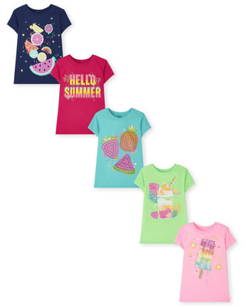 The Children's Place Girls Graphic Tee 2-Pack, Mul