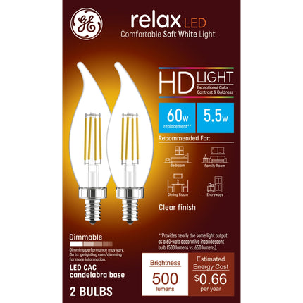 GE Lighting 31440 Clear Finish Light Bulb Relax HD