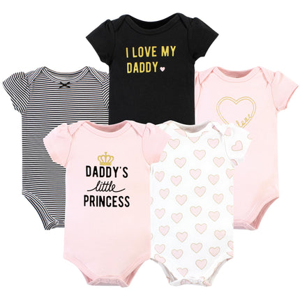 Hudson Baby Unisex Baby Cotton Bodysuits, Daddys L