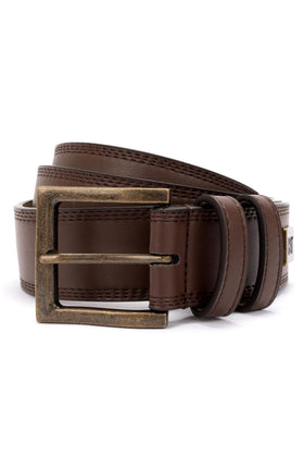 Caterpillar mens Triple Edge Stitch BeltBelt, Brow