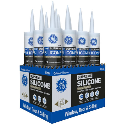 GE Supreme Silicone Caulk for Window & Door, Clear