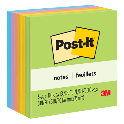 Post-it Notes, 3 in x 3 in, 5 Sticky Notes Pads, 1
