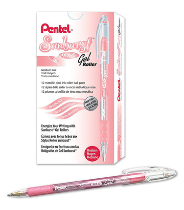 Pentel Sunburst Metallic Gel Pen, 0.8mm Tip Writes