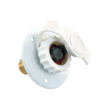 JR Products 62165 White Metal City Water Flange