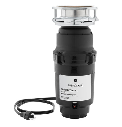 GE GFC365W Garbage Disposer, Black
