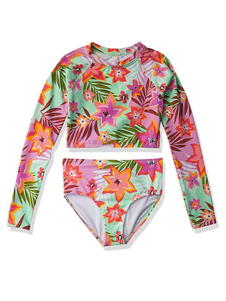 Kanu Surf Girls' Long Sleeve Rashguard UPF 50+ Two