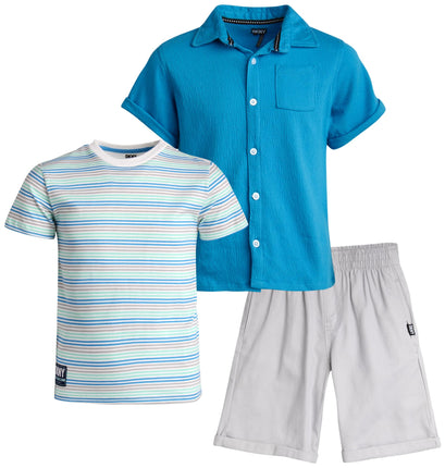 DKNY Boys Short Sets - 3 Piece Outfit with Short S