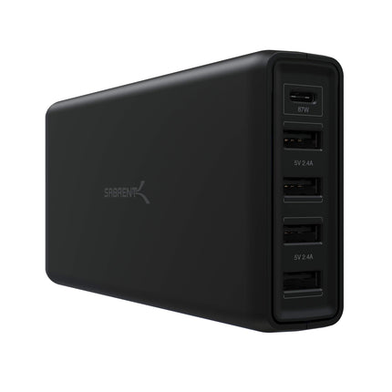 SABRENT 114W 5 Port USB A and USB Type C PD Smart