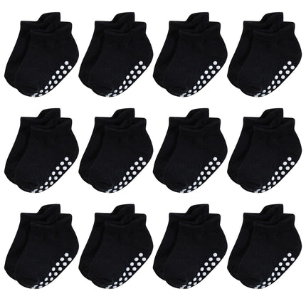 Hudson Baby Unisex Baby Non-Skid No-Show Socks, Bl